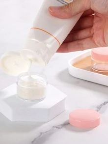 5/10/20PCS, Mini Transparent Sample Bottle, Small Cosmetics Container, Cream, Lotion, Lipstick, Eye Shadow, Nail Powder, Etc. Portable And Reusable Travel Necessities - Pink - View 4