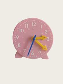 1PC Learn Clock Blue Pink Yellow Time Teaching Clock Model Set With Connected Three Needles Educational Tool For Hour Minute Second Cognition Back To School Supplies Pointer Random Color - Multicolor - View 9