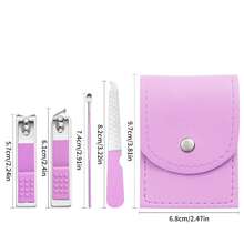 4 Piece Set Manicure Set, Travel Nail Kit, Nail Care Set, Earwax Removal Tool, Men's Nail Set Tools, Pedicure Kit, Women's Manicure Set, Dedicated Nail Scissors Set, Nail Beauty, Portable Design - Multicolor - View 6