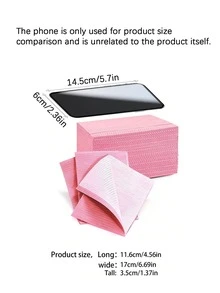 One-Time Use Pink And Black Nail Art Table Mat, 3-Layer Waterproof Foldable Cleaning Pad, Tablecloth Cleaning Nail Towel, Multi-Functional Beauty Tattoo Dental Surgery Waterproof Tablecloth Nail Tool - Multicolor - View 3