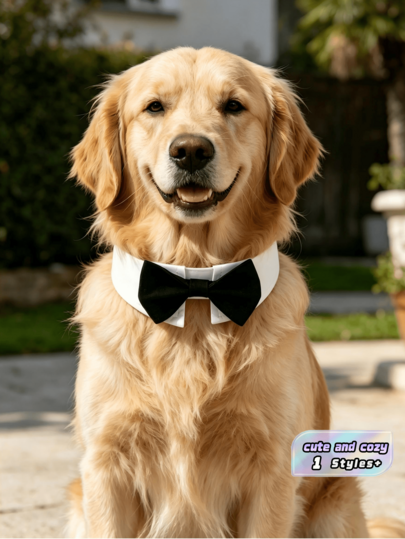1pc Fabric Two Tone Pet Bow Tie For Dog And Cat For Decoration