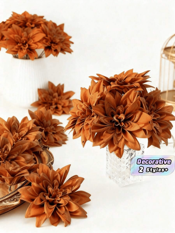 MEHELANY 12/5支装人造浅棕色非洲菊，4.7英寸茎，适用于房间装饰、春季装饰、花园装饰、派对、礼品、新娘腕花、情人节母亲节装饰、婚礼装饰、DIY花卉墙面背景、前院装饰、新娘捧花、DIY花环拱门装饰，是送给女性、男性、母亲和父亲的礼物。