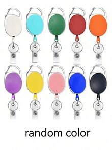 4/8 piezas, llavero de color aleatorio, tarjetero retráctil, cuerda colgante para llavero, clip para cinturón, usado para llavero, tarjeta de identificación, clip para insignia - Multicolor - Ver 10
