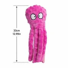 PETSIN Plush Octopus Dog Toy With Squeaker, Interactive Squeaky Chew Toy For Medium & Large Dogs, Durable Bite Resistant Pet Toy For Indoor & Outdoor Play, Soft Stuffed Puppy Toy For Boredom Relief & Fun - Purple foamed big-headed octopus - View 7