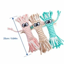 PETSIN Cute Doll Shaped Squeaky Plush Dog Toy, Adorable Fluffy Interactive Chew Toy, Fun Teething Play Companion For Puppies And All Sized Dogs - Multicolor - View 9