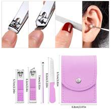 4 Piece Set Manicure Set, Travel Nail Kit, Nail Care Set, Earwax Removal Tool, Men's Nail Set Tools, Pedicure Kit, Women's Manicure Set, Dedicated Nail Scissors Set, Nail Beauty, Portable Design - Multicolor - View 3