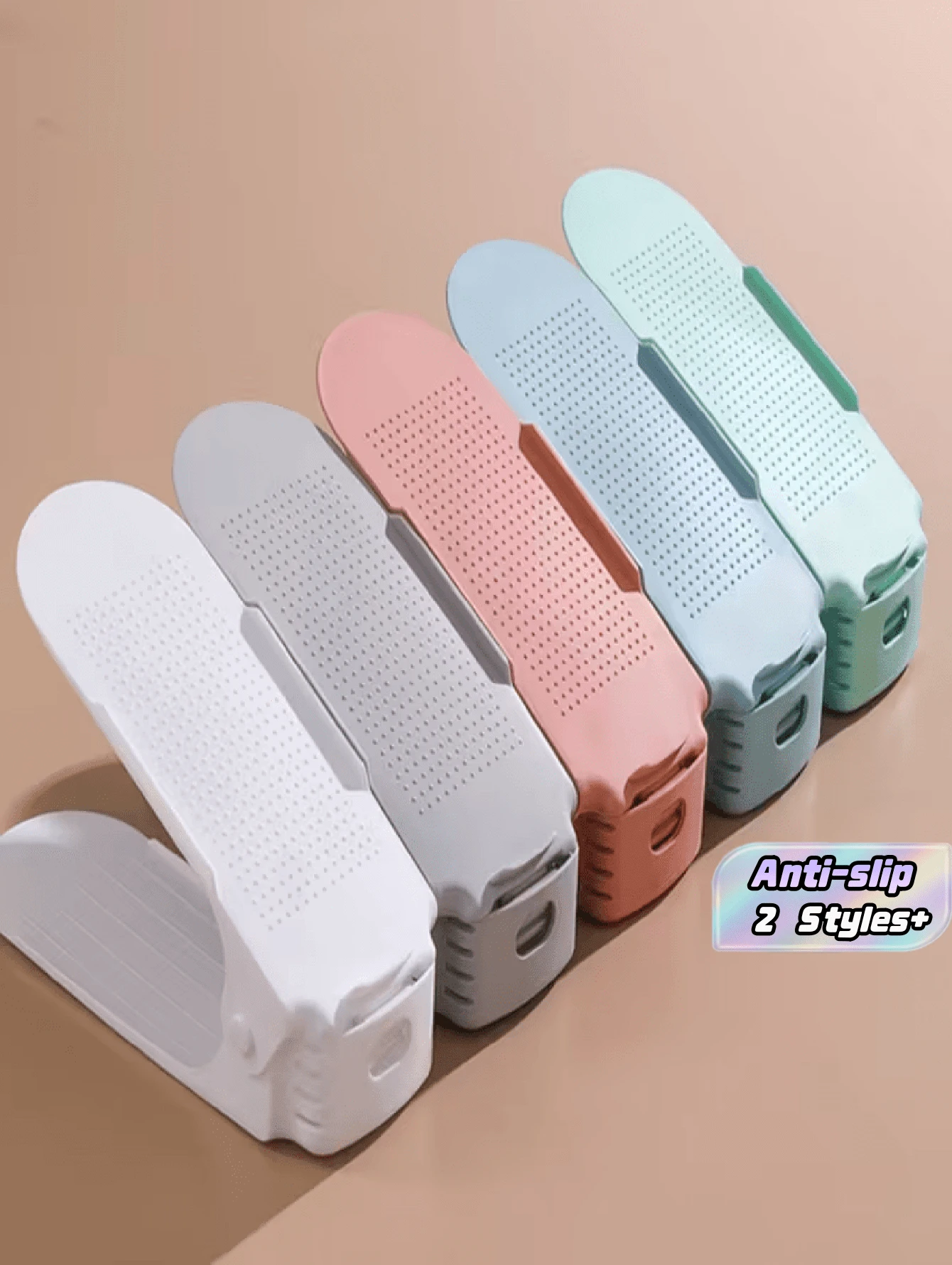 2/10 PCS Adjustable Shoe Slots Organizer, Minimal Space-Saving Double-Layer Shoe Rack For Household Shoe Storage & Arrangement - Multicolor - View 1