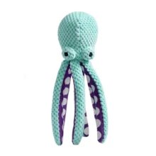 PETSIN Blue Pineapple Octopus Plush Dog Toy With Squeaker, Interactive Pet Chew Toy For Small Dogs & Cats, Funny Crinkle Puppy Toy For Indoor Self Play & Boredom Relief - Blue pineapple grizzled octopus - View 6