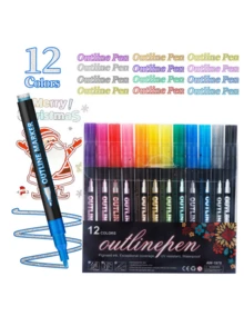 Pulpen Genggam Berwarna Dua Garis, Pulpen Logam, Pulpen Garis Luar, Pulpen Stabilo 12, 24, 36, 48 Warna, Cocok untuk Natal, Thanksgiving, Paskah dan Hari Libur Lainnya, di Rumah dan di Luar Ruangan. - Set - View 9