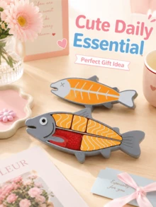 Joivida Novelty Salmon-Shaped With Segmented Fish Meat And Roe Layout, Crafted With Fine Textured Surface For Comfortable Touch. Every Separable Part Works As Independent Pressable Button, Offering Varied Tactile Feedback During Daily Use. - multicolor - View 8