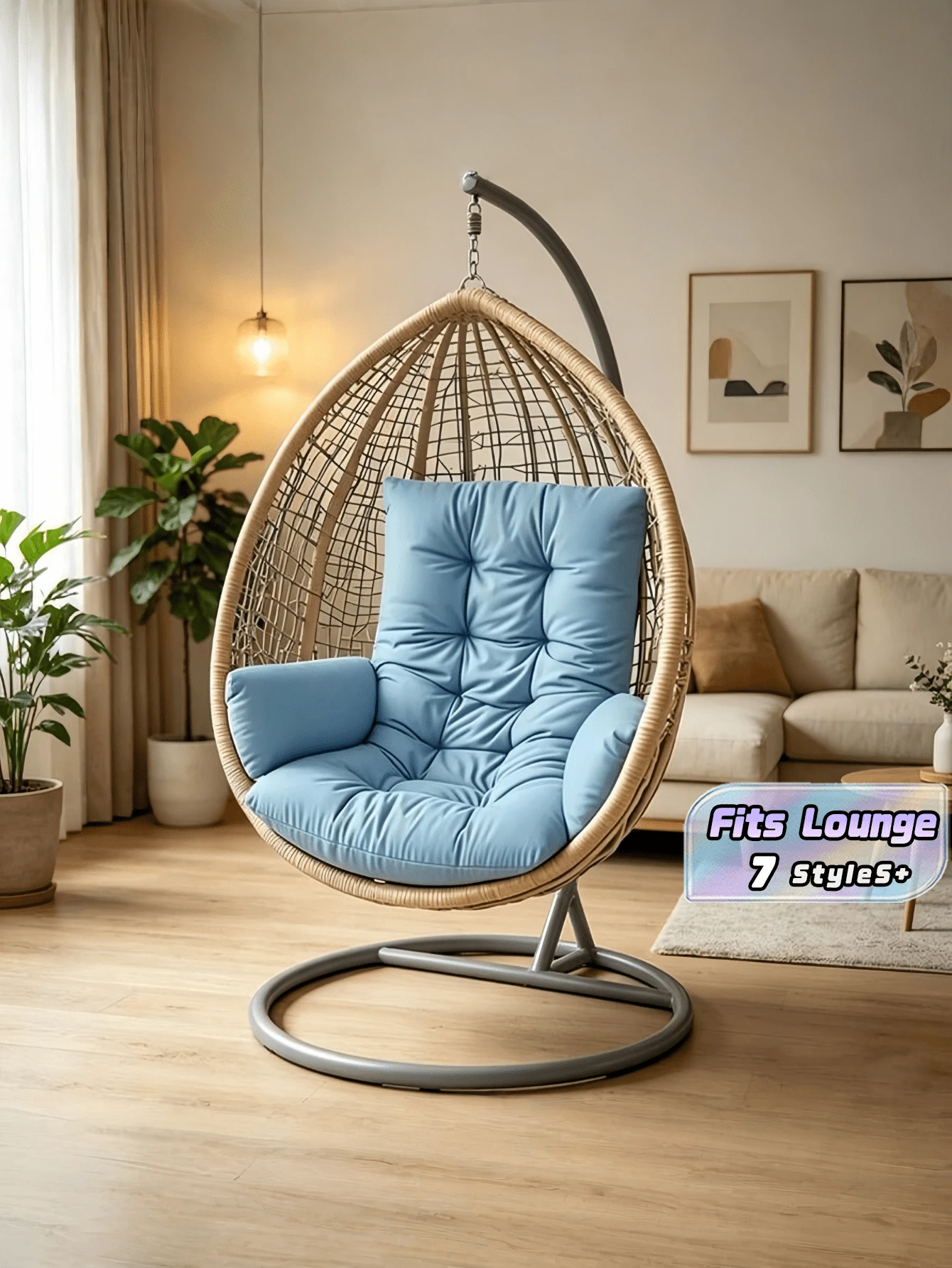 1PC Multi Functional Egg Shaped Rocking Chair Cushion Hammock Base Seat Pad Comfortable Fashionable Design Durable Stitching For Chairs Hanging Baskets Lounge Chairs Home Garden Patio Indoor Outdoor Relax Essential - Rocking Chair Cushion - View 1