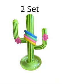 1/2 Set Inflatable Cactus Ring Toss Game, Durable PVC Pool & Beach Party Toy, Outdoor Water Throwing Game For Backyard Wedding Birthday Holiday Gift - Multicolor - View 8