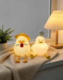 1 PC Of Cute Duck-Shaped Night Light With Sensor, LED Silicone Touch USB Rechargeable. - various - View 10