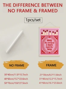 1pc Modern Pink Matchbox Decor Poster For Living Room (Frame Not Included) - pink - View 2