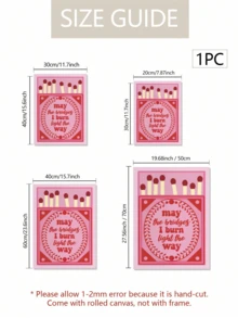 1pc Modern Pink Matchbox Decor Poster For Living Room (Frame Not Included) - pink - View 5