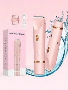 2-In-1 Electric Shaver For Women, Rechargeable And Portable, Suitable For Wet And Dry Use. Perfect For Trimming And Shaving Hair On Arms, Legs, Underarms, Bikini Line, And Facial Hair Including Lip, Chin And Neck. Features Adjustable Head For Smooth - multicolor - View 3