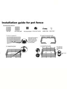 Detachable & Assembled Puppy Playpen, Small Dog/Rabbit/Kitten Indoor Safety Fence - Multicolor - View 7