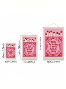 1pc Modern Pink Matchbox Decor Poster For Living Room (Frame Not Included) - pink - View 3