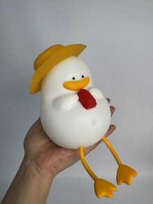 1 PC Of Cute Duck-Shaped Night Light With Sensor, LED Silicone Touch USB Rechargeable. - various - View 5