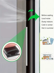 1/3pcs 6-Meter Silicone Rubber Sealing Strip, Door Sealing Strip, Professional Door And Window Self-Adhesive Window Sealing Strip, Self-Adhesive Rear Door Windproof Strip, Rubber Anti-Collision Strip, Suitable For Retail Stores, Restaurants, Hotels, - Multicolor - View 6
