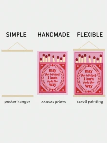 1pc Modern Pink Matchbox Decor Poster For Living Room (Frame Not Included) - pink - View 4