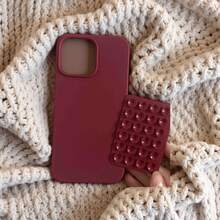2-In-1 Suction Cup Phone Holder Case Compatible With IPhone 17 Pro Max, Upgraded Version For IPhone 16 15 11 12 13 14 Pro Max Plus 17, Anti-Drop Protective Phone Case Accessory - Burgundy + Suction Cup - View 2