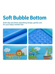 1 Buah Kolam Renang Tiup Bergambar Kartun, Kolam Renang Lipat Portabel untuk Rumah, Dua Kantung Udara Anti Bocor dan Anti Terbalik, Pengisian Cepat, Mudah Disimpan dan Tidak Memakan Tempat, Cocok untuk Balkon Dalam Ruangan/Ruang Tamu/Halaman/Berkemah di Luar Ruangan/Bermain Air Interaktif Orang Tua-Anak/Mandi Musim Panas - MultiWarna - View 8