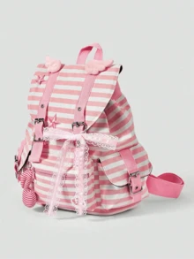 Mochila Casual Versátil, Impermeable y Portátil para Viajes al Aire Libre - Rosa Pálido - Ver 4