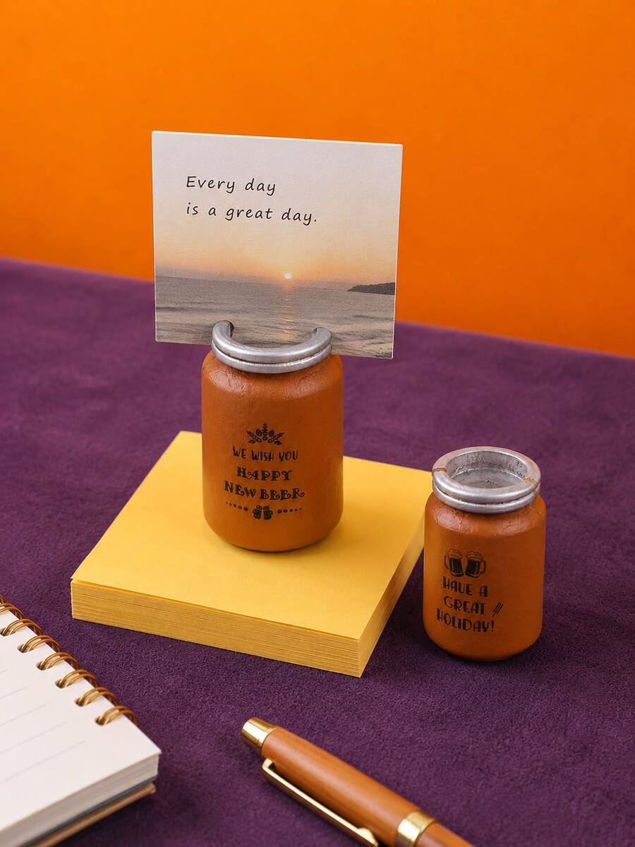 Joivida 1/2/3Pcs Wooden Message Clip, Creative Minimalist Beer Can Size Note Clip In Different Sizes, Suitable For Desktop Ornament, Photo Clip, Business Card Clip, Note Clip - Multicolor - View 1