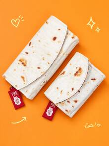superFUNNYmarket Portefeuille de grande capacité en forme de pancake, portefeuille pliable amusant avec clip à pression, sac à main portable avec poche à monnaie multi-fentes, pour les courses quotidiennes, les voyages, les rendez-vous, les cadeaux d'anniversaire et de vacances, mini sac à main à la mode et excentrique en forme d'aliment, accessoires de sac de rangement - Multicolore - Voir 6