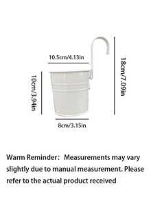 1/2/3pcs Large Wall-Mounted Planter Set; Gardening Flower Pot, Plant Pot, Durable Iron Wall Hanging Planter; Sturdy And Durable; Detachable Hooks Included; Suitable For Railings, Fences, Balconies, Yards, Gardens And Indoor Decor - Hanging Flower Pots - View 14
