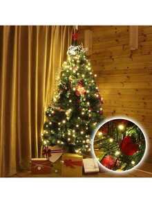 1 PC 200 Warm/Color Light LED Lights With Circular Copper Wire Curtain, USB Powered, 8 Lighting Modes, Suitable For Balcony, Patio, Garden, Wedding, Christmas Tree, Wall, Parties, And Decoration. - multicolor - View 12