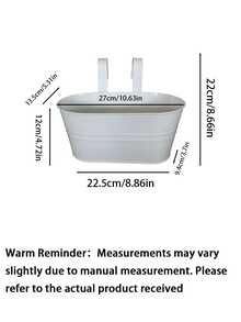 1/2/3pcs Large Wall-Mounted Planter Set; Gardening Flower Pot, Plant Pot, Durable Iron Wall Hanging Planter; Sturdy And Durable; Detachable Hooks Included; Suitable For Railings, Fences, Balconies, Yards, Gardens And Indoor Decor - Hanging Flower Pots - View 16