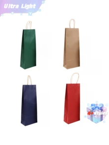 Bolsas de papel kraft para vino con cinco colores disponibles para que los jugadores las lleven, bolsas de vino, bolsas de embalaje de papel kraft para vino tinto - Ver 1