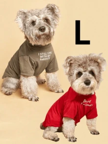 Thin Pet Letter T-Shirt, Khaki Breathable Dog Tee Top, Simple Alphabet Print Puppy Clothes For Spring Summer, Casual Pet Apparel For Small & Medium Dogs - Khaki - View 12