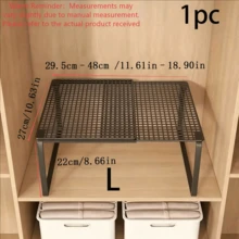 2pcs/1pc Rak Organizer Lemari Multifungsi yang Dapat Diperluas - Rak Penyimpanan Pakaian Logam Kokoh dengan Tinggi yang Dapat Diatur, Cocok untuk Rumah, Kantor, Toko Ritel, Dapur, Kamar Tidur, Meja, Rak Sepatu, Rak Buku, Rak Lemari Pakaian, Pengorganisasian Rumah & Kantor - View 12