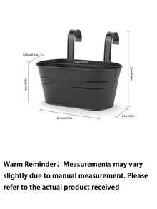 1/2/3pcs Large Wall-Mounted Planter Set; Gardening Flower Pot, Plant Pot, Durable Iron Wall Hanging Planter; Sturdy And Durable; Detachable Hooks Included; Suitable For Railings, Fences, Balconies, Yards, Gardens And Indoor Decor - Hanging Flower Pots - View 17