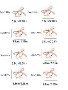 Zazumi 2/4/8pcs Elegant Bow Napkin Rings, High-End Restaurant, Hotel And Daily Table Setting Decoration Accessories - Multicolor - View 11