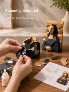 superFUNNYmarket 1件精緻3D紙模DIY手工藝品，優雅桌面裝飾品，現代家居裝飾點綴，獨特手工生日節日假期禮物 - 多色 - 查看 8
