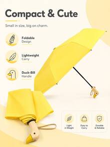 Joivida 1pc Cute Folding Umbrella, 8 Ribs Manual Operation Umbrella, Durable Material Portable Umbrella For Daily & Outdoor - Multicolor - View 8