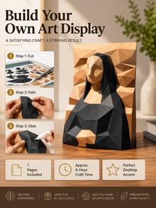 superFUNNYmarket 1件精緻3D紙模DIY手工藝品，優雅桌面裝飾品，現代家居裝飾點綴，獨特手工生日節日假期禮物 - 多色 - 查看 2