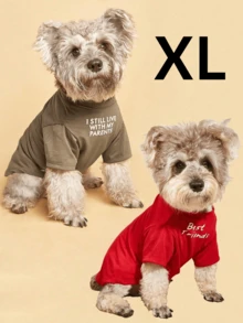 Thin Pet Letter T-Shirt, Khaki Breathable Dog Tee Top, Simple Alphabet Print Puppy Clothes For Spring Summer, Casual Pet Apparel For Small & Medium Dogs - Khaki - View 9