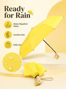 Joivida 1pc Cute Folding Umbrella, 8 Ribs Manual Operation Umbrella, Durable Material Portable Umbrella For Daily & Outdoor - Multicolor - View 4
