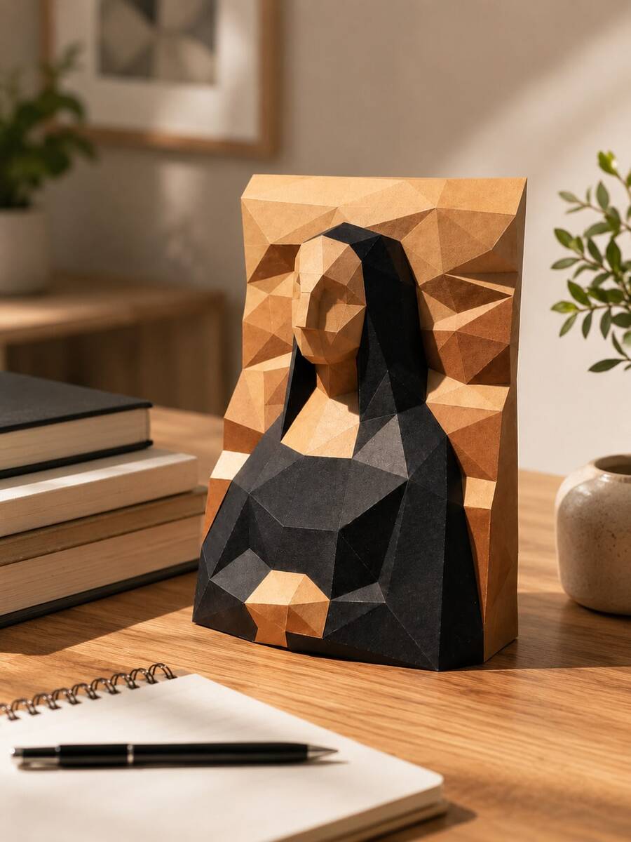 superFUNNYmarket 1件精緻3D紙模DIY手工藝品,優雅桌面裝飾品,現代家居裝飾點綴,獨特手工生日節日假期禮物 - 多色 - 查看 1