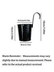 1/2/3pcs Large Wall-Mounted Planter Set; Gardening Flower Pot, Plant Pot, Durable Iron Wall Hanging Planter; Sturdy And Durable; Detachable Hooks Included; Suitable For Railings, Fences, Balconies, Yards, Gardens And Indoor Decor - Hanging Flower Pots - View 15