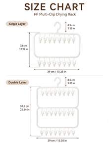 Haus Hana Sock Drying Rack With Multiple Clips, Windproof Foldable Small Clothes Hanger For Socks, Underwear, Bras, Towels & Small Laundry, Space Saving Closet Organizer For Balcony, Laundry Room, Bathroom, Travel & Home Storage - Multicolor - View 3