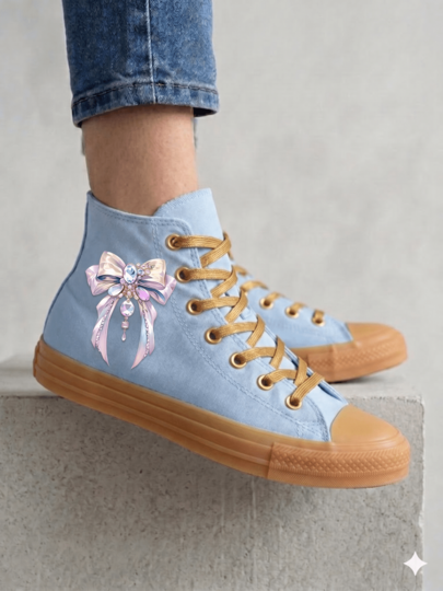 tenis de botín mujer casuales con moño lindo de lona planos unisex moda 22mx 27mx ideal para combinar con todo skate gimnasio cómodos al caminar básicos amarillo azul rosa moda casual