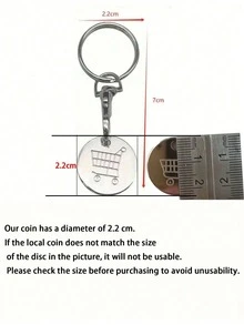 3PCS, Supermarket Shopping Cart Token, Metal Stainless Steel Keychain, Keyring Decoration With Shopping Cart Unlock Key, Keyring Accessories - Multicolor - View 3