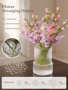 Haus Hana 1pc Foldable Iron Flower Arrangement Helper, Stainless Iron Grid Flower Insert, Vase Divider Fixed Shaping Tool, Home Floral Supplies, Gift For Father's Day & Eid Al-Adha - multicolor - View 6