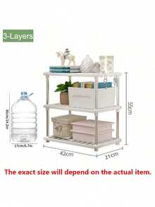 1 Étagère de rangement et d'organisation en plastique multifonctionnelle et imperméable à 4 couches - Convient pour la cuisine, la salle de bain, la chambre, le bureau, le garage - Multicolore - Voir 15